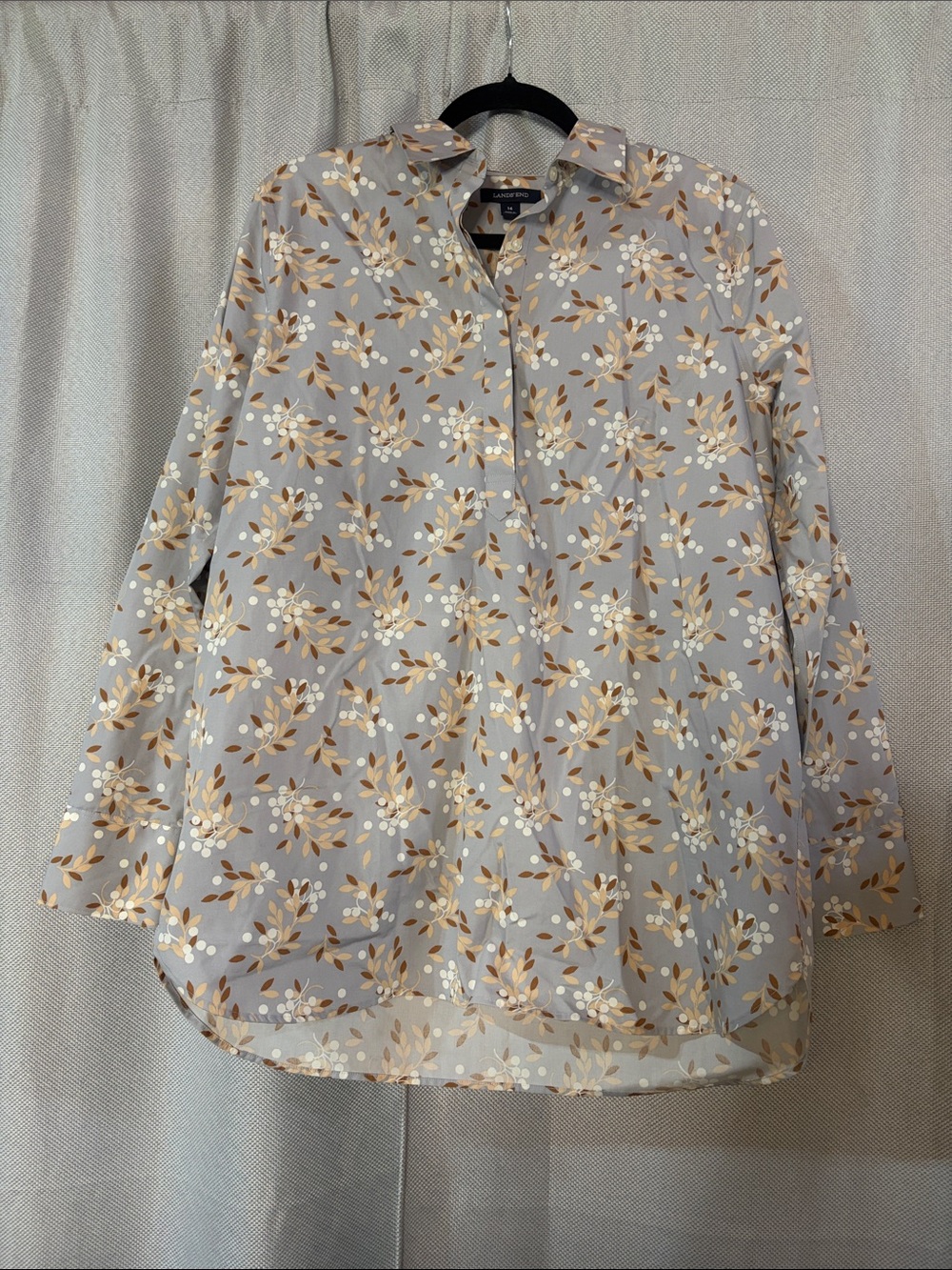 Lands End Half Button Top